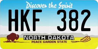 ND license plate HKF382