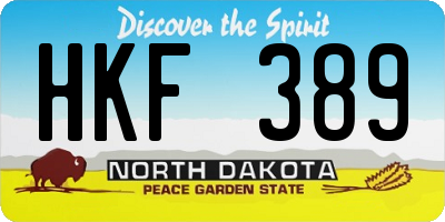 ND license plate HKF389