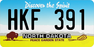 ND license plate HKF391