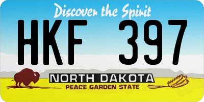 ND license plate HKF397