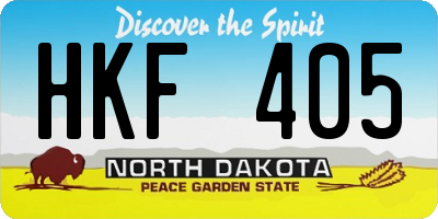 ND license plate HKF405