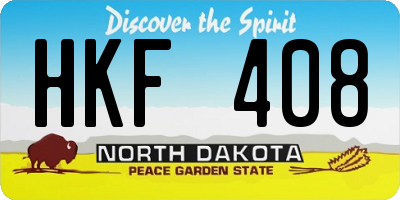 ND license plate HKF408
