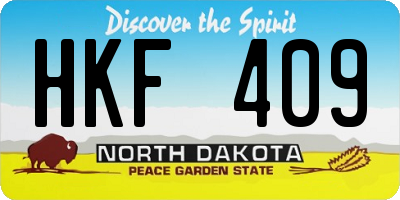ND license plate HKF409