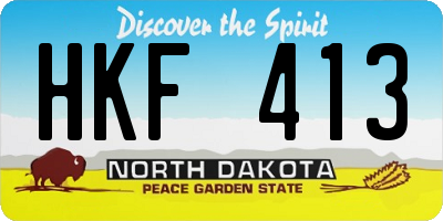 ND license plate HKF413