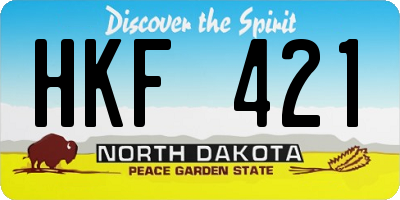 ND license plate HKF421