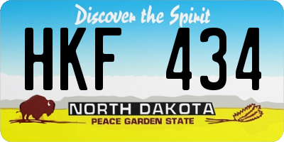 ND license plate HKF434