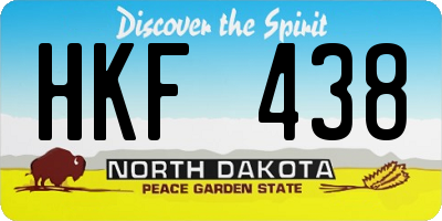 ND license plate HKF438