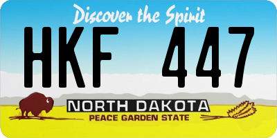 ND license plate HKF447
