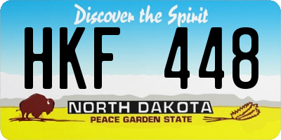 ND license plate HKF448