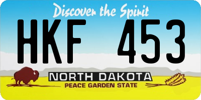 ND license plate HKF453