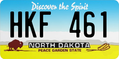 ND license plate HKF461