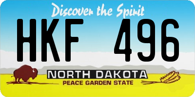 ND license plate HKF496