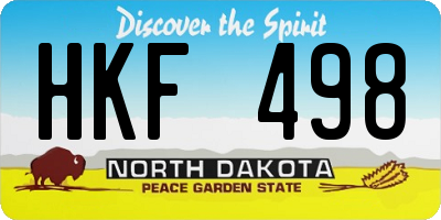 ND license plate HKF498