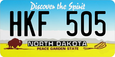 ND license plate HKF505