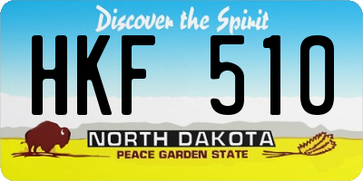 ND license plate HKF510
