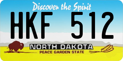 ND license plate HKF512