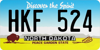 ND license plate HKF524