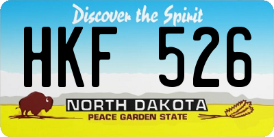 ND license plate HKF526
