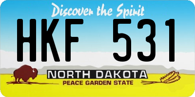ND license plate HKF531