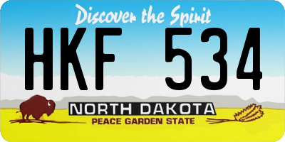 ND license plate HKF534