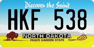 ND license plate HKF538