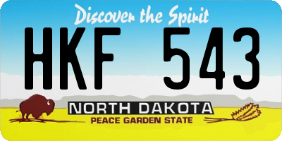 ND license plate HKF543