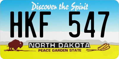 ND license plate HKF547