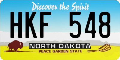 ND license plate HKF548