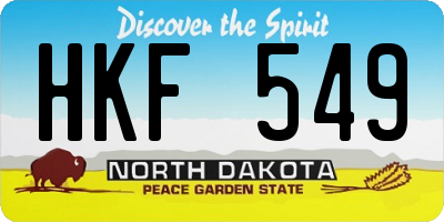 ND license plate HKF549