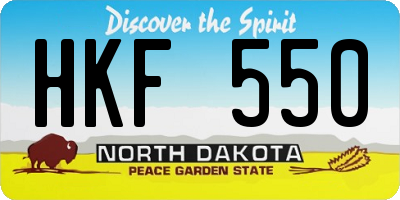 ND license plate HKF550