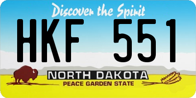 ND license plate HKF551