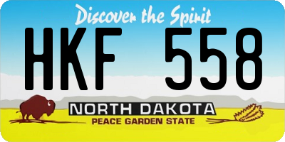 ND license plate HKF558