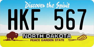 ND license plate HKF567