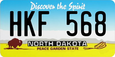 ND license plate HKF568