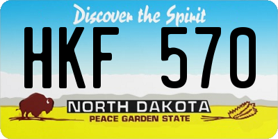 ND license plate HKF570