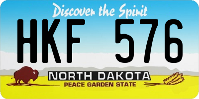 ND license plate HKF576