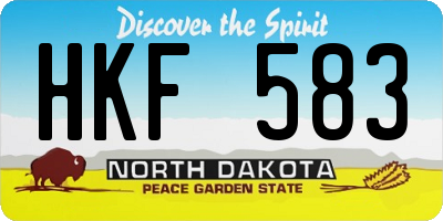 ND license plate HKF583