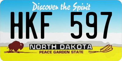 ND license plate HKF597