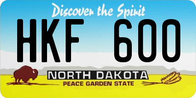 ND license plate HKF600