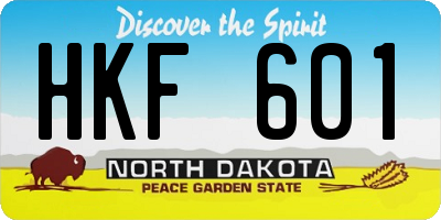 ND license plate HKF601