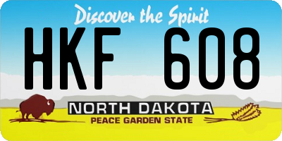 ND license plate HKF608