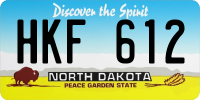 ND license plate HKF612