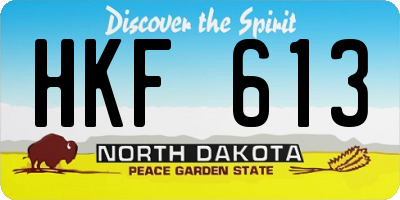 ND license plate HKF613