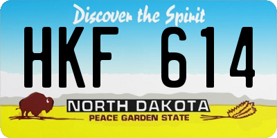 ND license plate HKF614