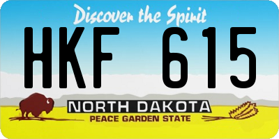 ND license plate HKF615