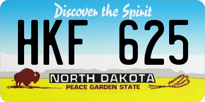 ND license plate HKF625