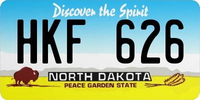ND license plate HKF626