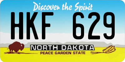 ND license plate HKF629