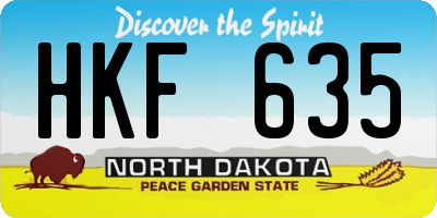 ND license plate HKF635