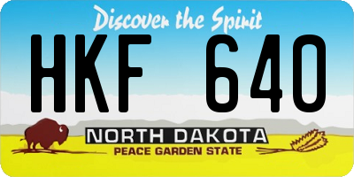 ND license plate HKF640
